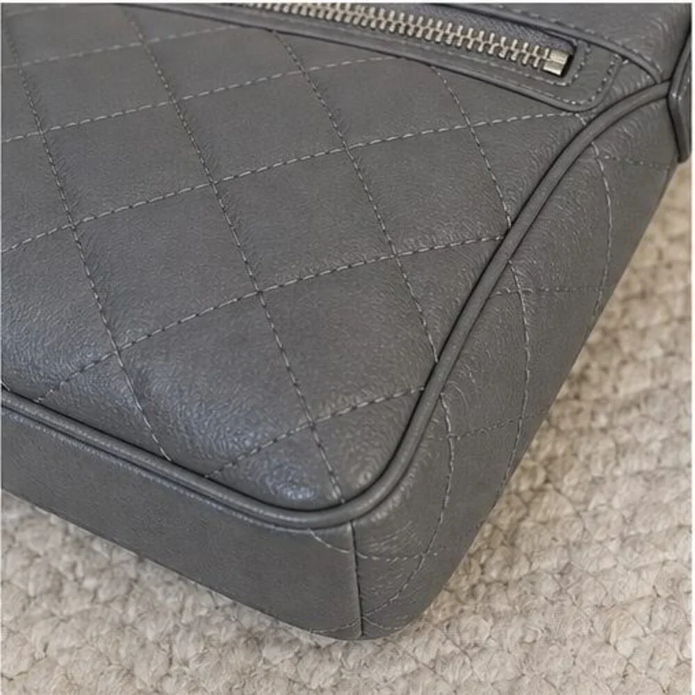 Gray Quilted Crossbody Bag